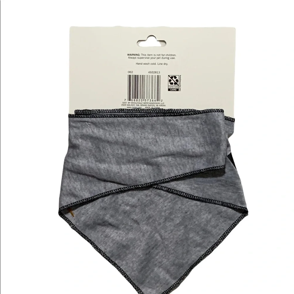 Dog Bandanna Trouble Maker Adjustable Tie On Gray Black Graphic Large X Large